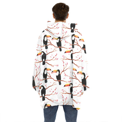 Toco Toucan Pattern Print Hoodie Blanket
