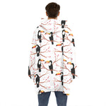 Toco Toucan Pattern Print Hoodie Blanket