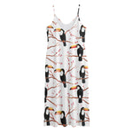 Toco Toucan Pattern Print Jersey Midi Cami Dress