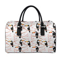 Toco Toucan Pattern Print Leather Duffel Bag