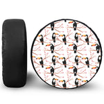 Toco Toucan Pattern Print Leather Spare Tire Cover