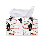 Toco Toucan Pattern Print Leather Tissue Box Cover