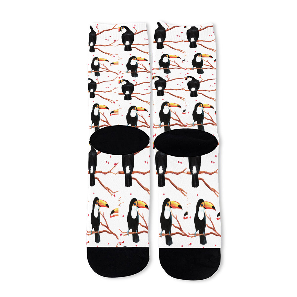 Toco Toucan Pattern Print Long Socks