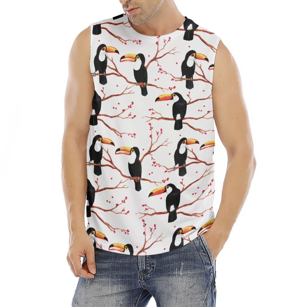 Toco Toucan Pattern Print Men's Fitness Tank Top