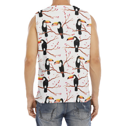 Toco Toucan Pattern Print Men's Fitness Tank Top