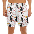 Toco Toucan Pattern Print Men's Split Running Shorts