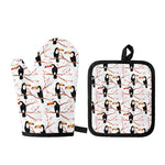 Toco Toucan Pattern Print Oven Mitt And Pot Holder Set