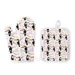 Toco Toucan Pattern Print Oven Mitt And Pot Holder Set