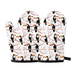 Toco Toucan Pattern Print Oven Mitts
