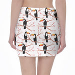 Toco Toucan Pattern Print Pencil Mini Skirt