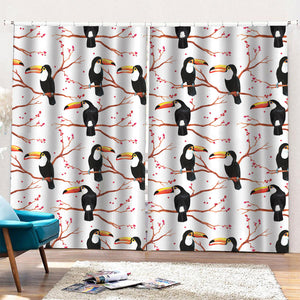 Toco Toucan Pattern Print Pencil Pleat Curtains