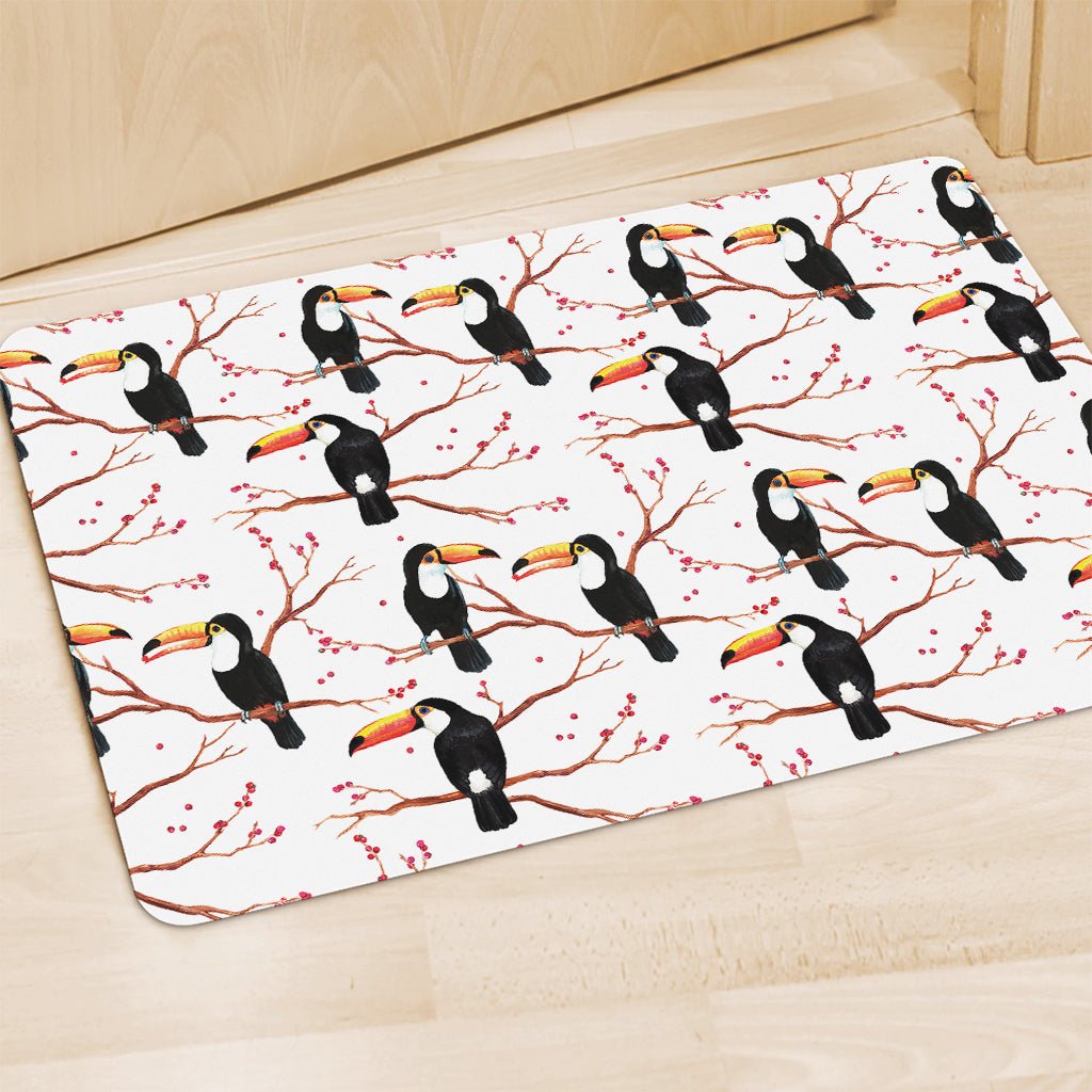 Toco Toucan Pattern Print Polyester Doormat