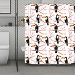 Toco Toucan Pattern Print Polyester Shower Curtain