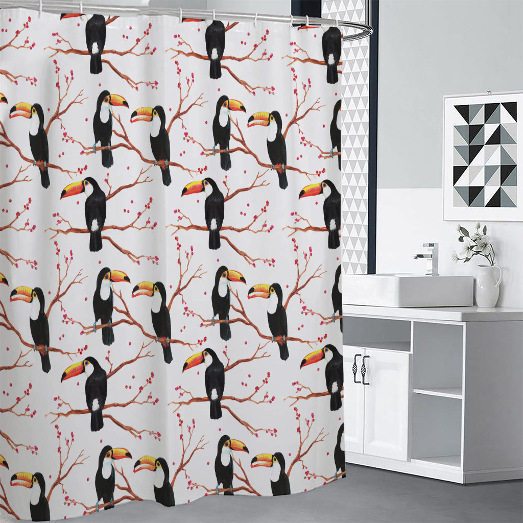 Toco Toucan Pattern Print Premium Shower Curtain