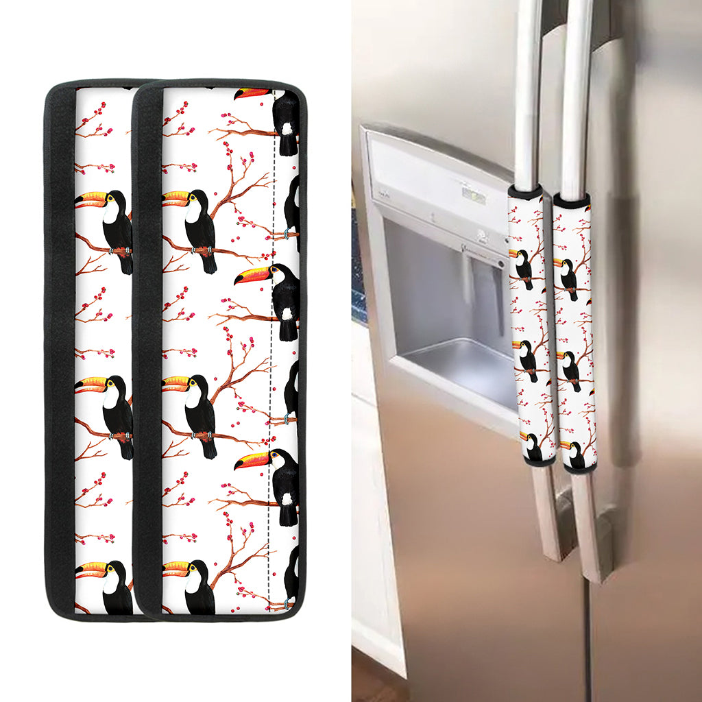 Toco Toucan Pattern Print Refrigerator Handle Covers