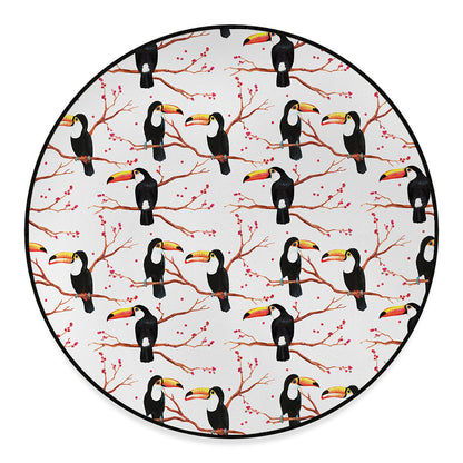 Toco Toucan Pattern Print Round Floor Mat
