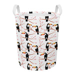 Toco Toucan Pattern Print Round Laundry Basket
