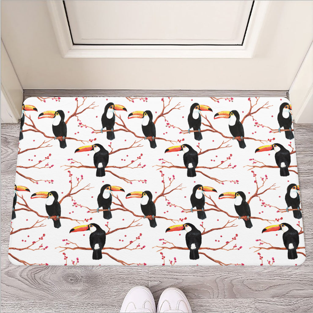Toco Toucan Pattern Print Rubber Doormat