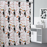 Toco Toucan Pattern Print Shower Curtain