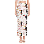 Toco Toucan Pattern Print Side Slit Maxi Skirt