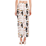 Toco Toucan Pattern Print Side Slit Maxi Skirt