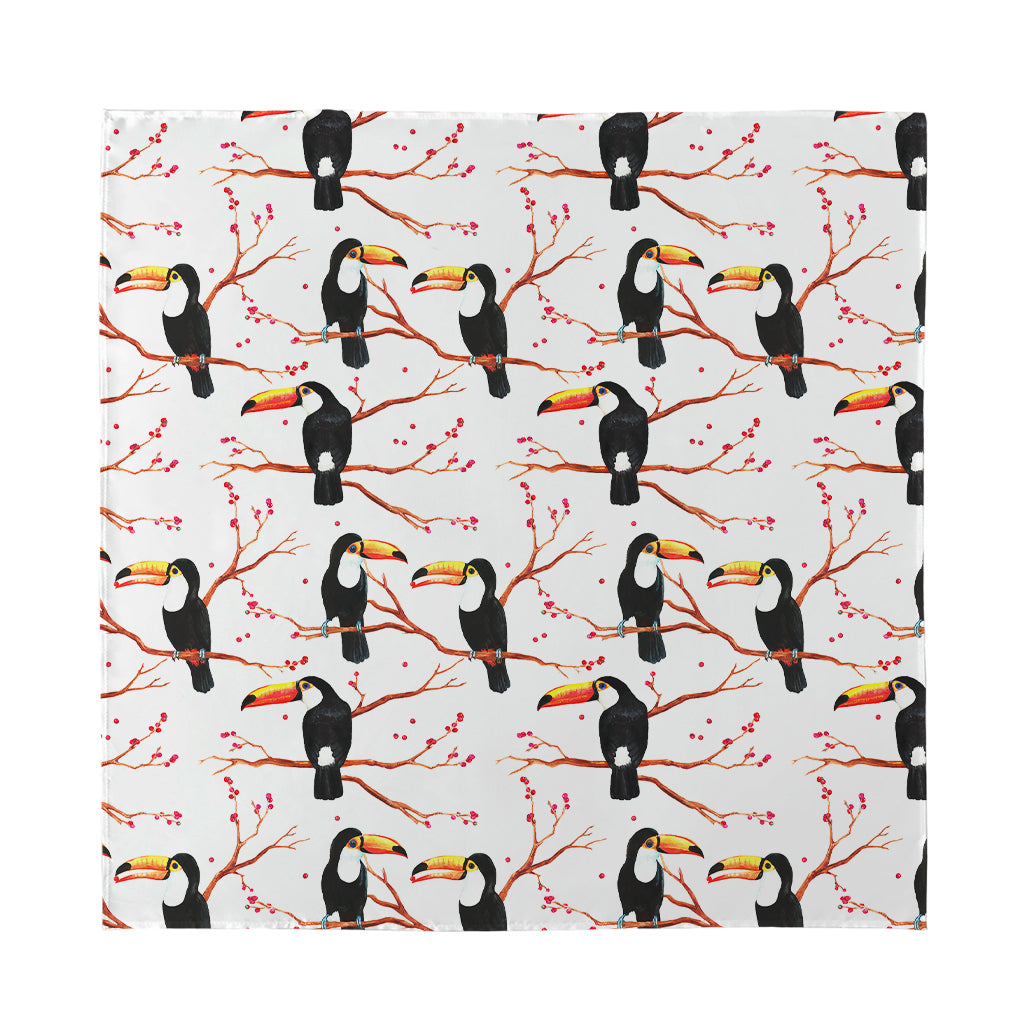 Toco Toucan Pattern Print Silk Bandana