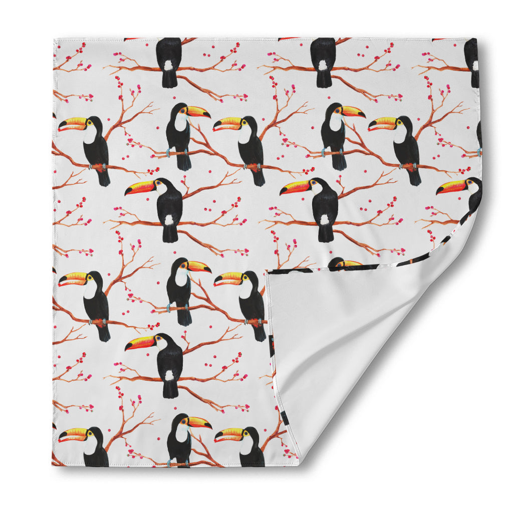Toco Toucan Pattern Print Silk Bandana