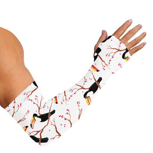 Toco Toucan Pattern Print Sun Protection Arm Sleeves