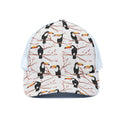 Toco Toucan Pattern Print White Mesh Trucker Hat