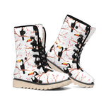 Toco Toucan Pattern Print Winter Boots