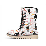 Toco Toucan Pattern Print Winter Boots