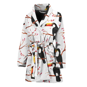 Toco Toucan Pattern Print Women's Bathrobe