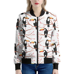 Toco Toucan Pattern Print Women's Bomber Jacket