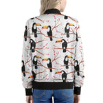 Toco Toucan Pattern Print Women's Bomber Jacket