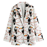 Toco Toucan Pattern Print Women's Cotton Blazer