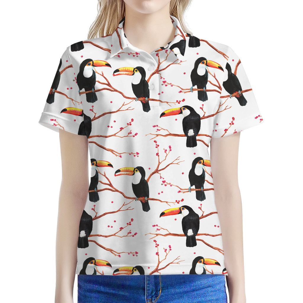 Toco Toucan Pattern Print Women's Polo Shirt