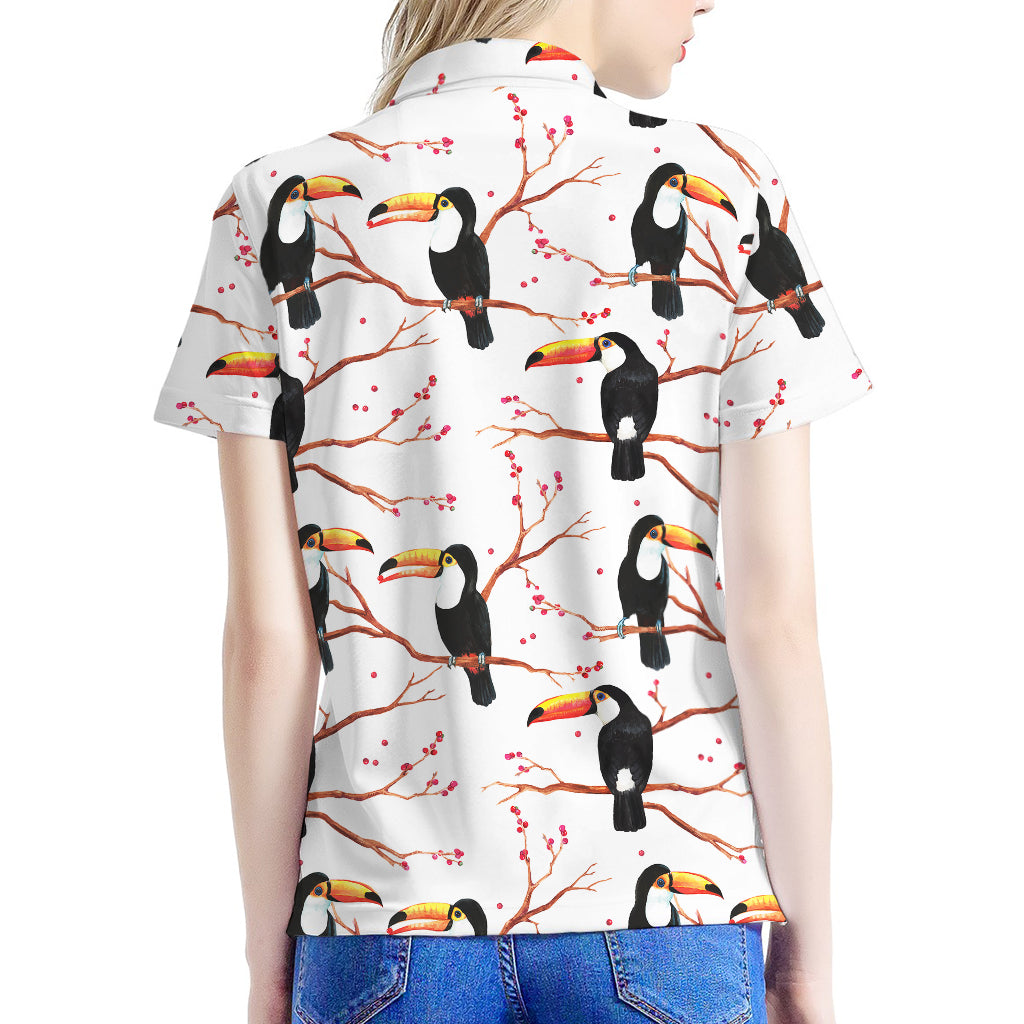 Toco Toucan Pattern Print Women's Polo Shirt