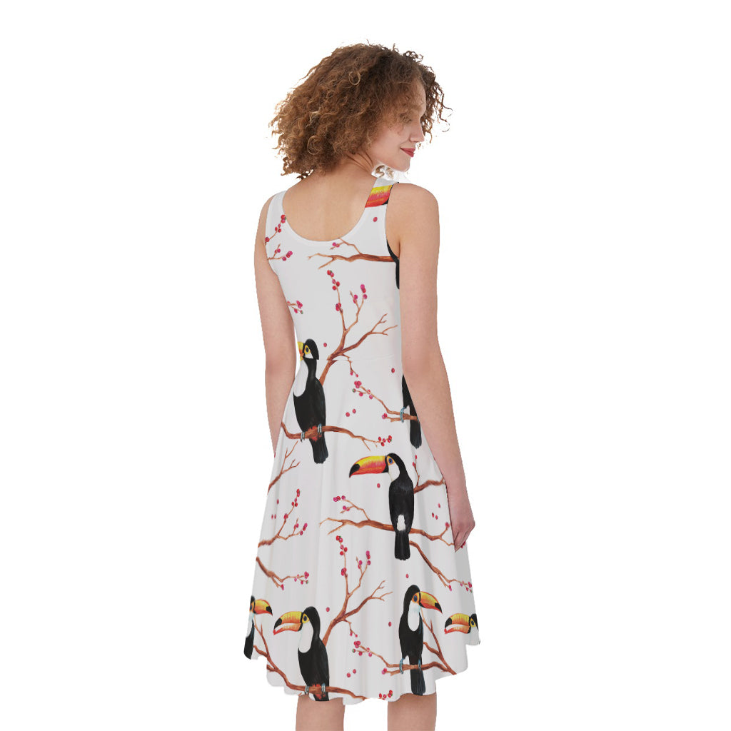 Toco Toucan Pattern Print Women's Sleeveless Dress