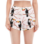 Toco Toucan Pattern Print Women's Split Running Shorts