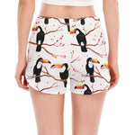 Toco Toucan Pattern Print Women's Split Running Shorts