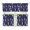 Tomb And Skeleton Pattern Print 3 Piece Kitchen Curtains