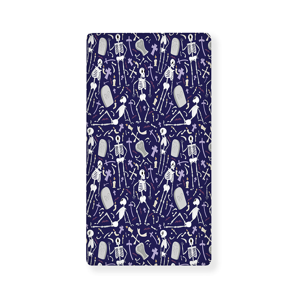 Tomb And Skeleton Pattern Print Baby Crib Sheet