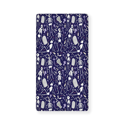 Tomb And Skeleton Pattern Print Baby Crib Sheet
