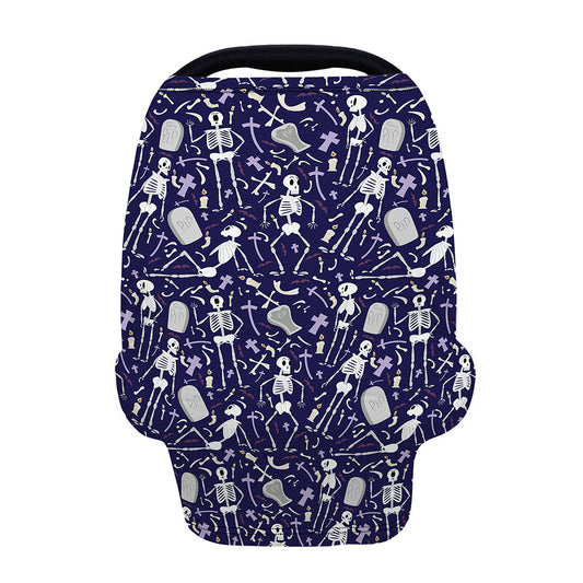 Tomb And Skeleton Pattern Print Baby Seat Cover