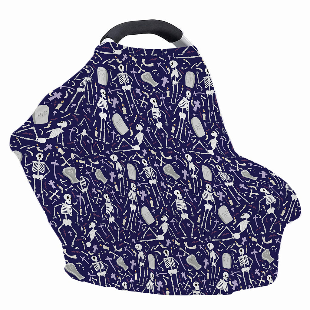 Tomb And Skeleton Pattern Print Baby Seat Cover