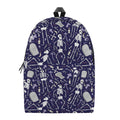 Tomb And Skeleton Pattern Print School Backpack