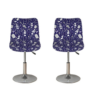 Tomb And Skeleton Pattern Print Bar Stool Covers