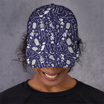 Tomb And Skeleton Pattern Print Baseball Cap