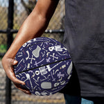 Tomb And Skeleton Pattern Print Basketball