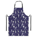 Tomb And Skeleton Pattern Print Bib Apron With Pocket